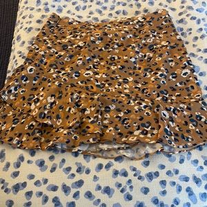 Ruffle multi colored cheetah skirt